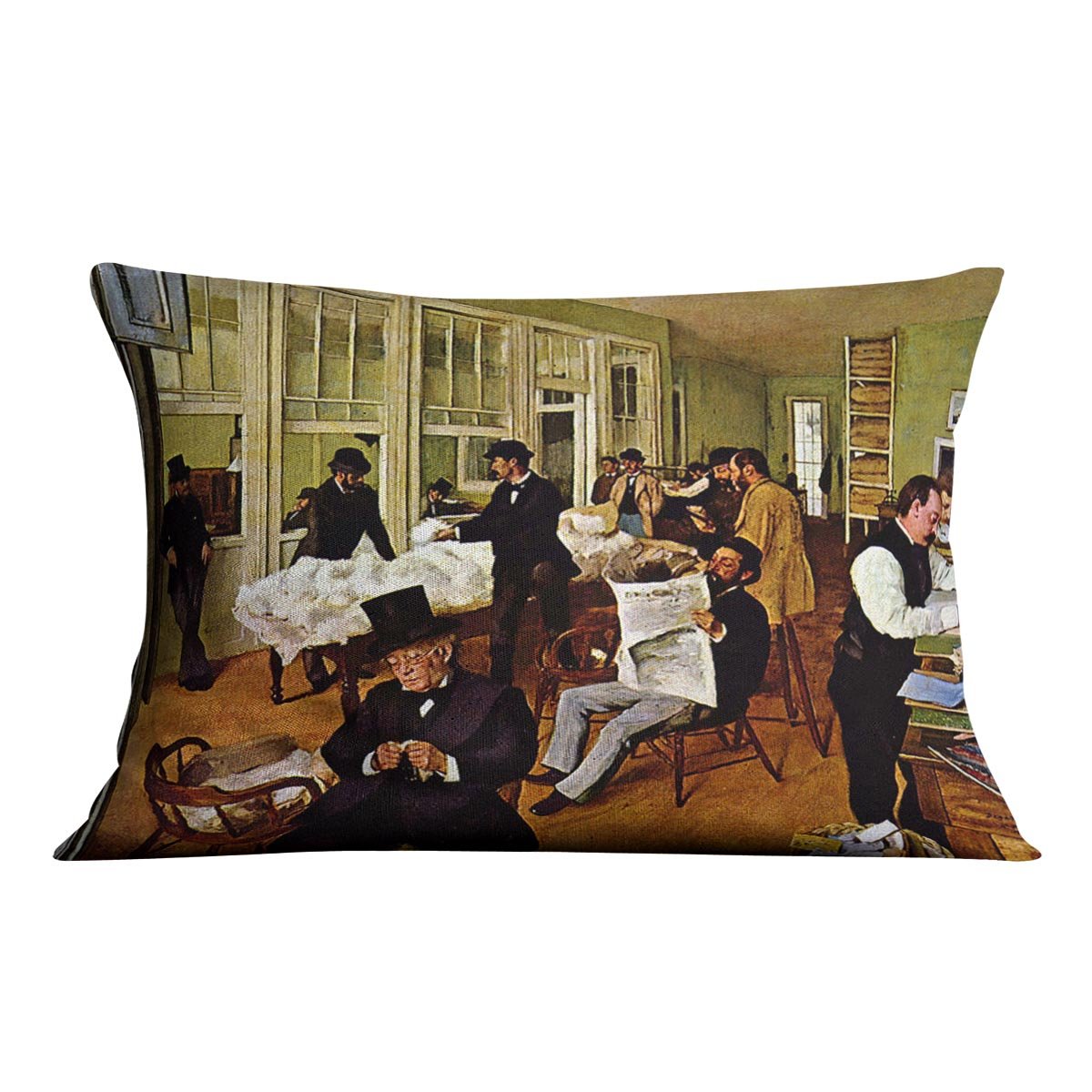 The cotton office in New Orleans by Degas Cushion
