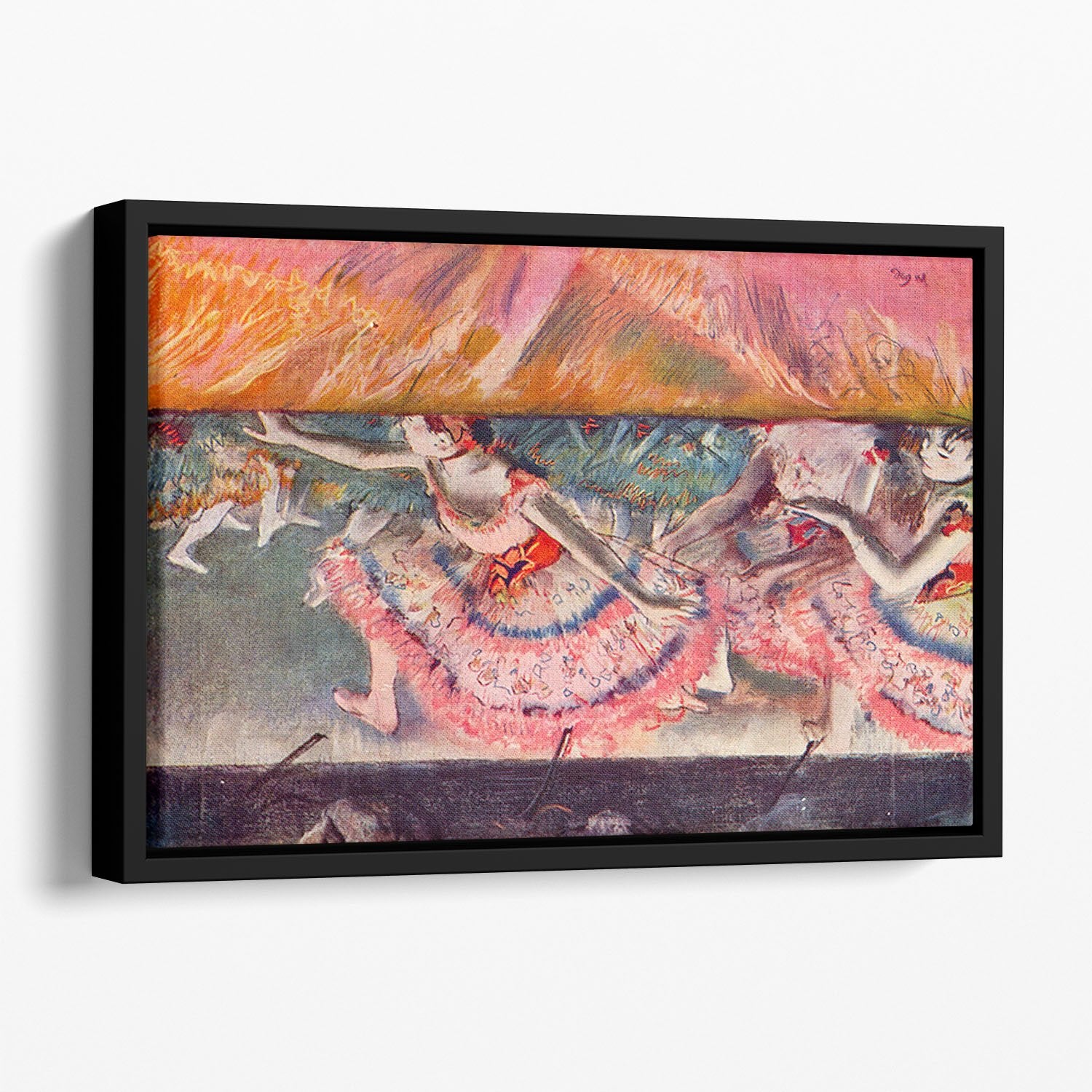 The curtain falls by Degas Floating Framed Canvas