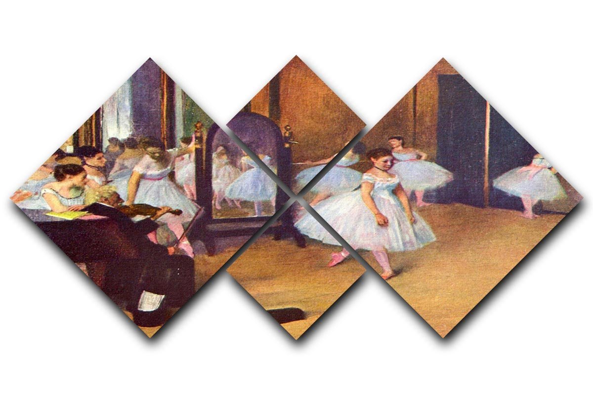 The dance hall by Degas 4 Square Multi Panel Canvas - Canvas Art Rocks - 1