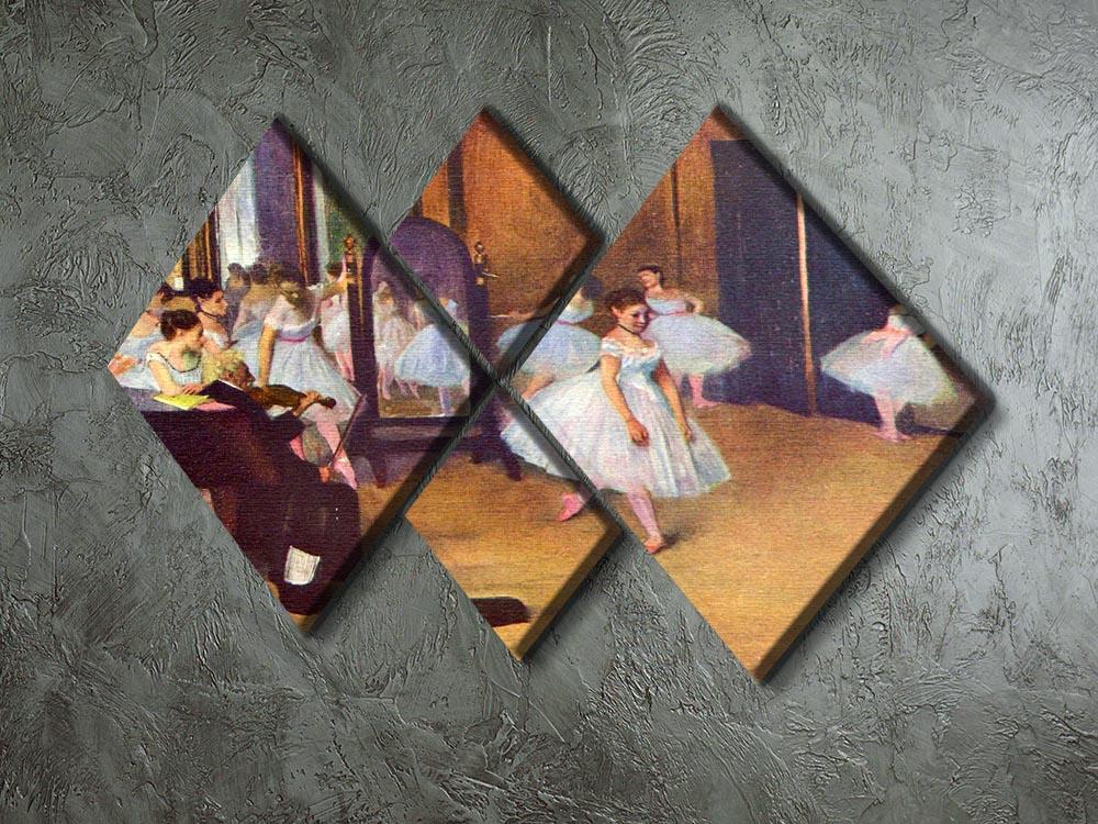 The dance hall by Degas 4 Square Multi Panel Canvas - Canvas Art Rocks - 2