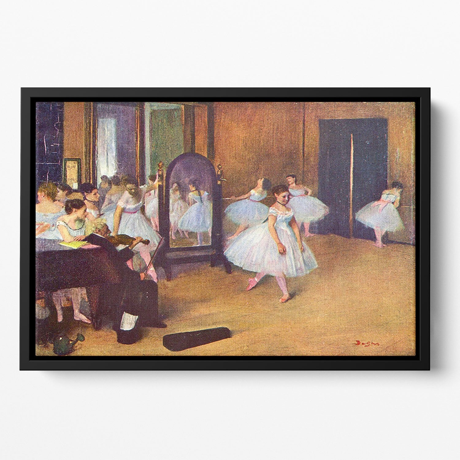 The dance hall by Degas Floating Framed Canvas