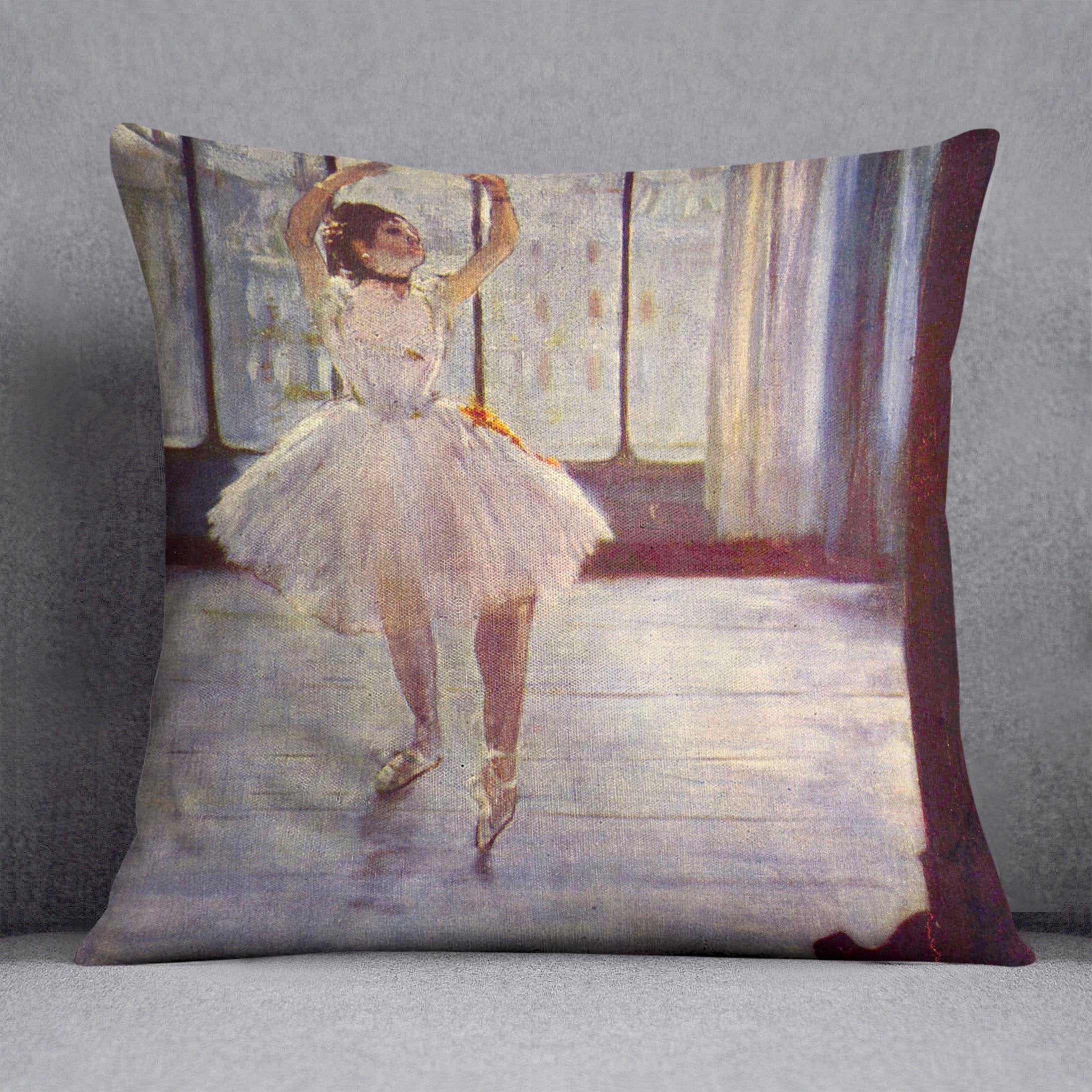 The dancer at the photographer by Degas Cushion