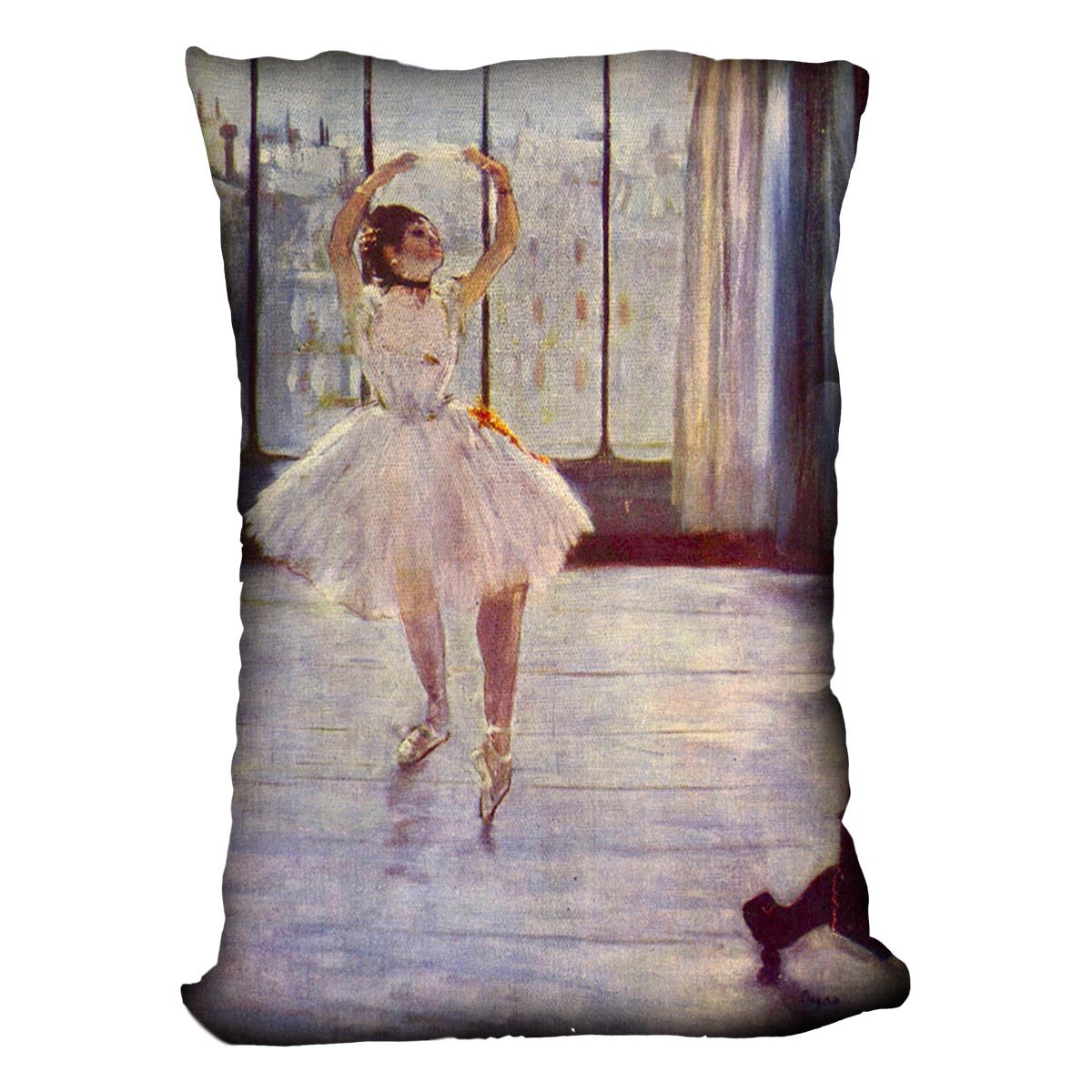 The dancer at the photographer by Degas Cushion