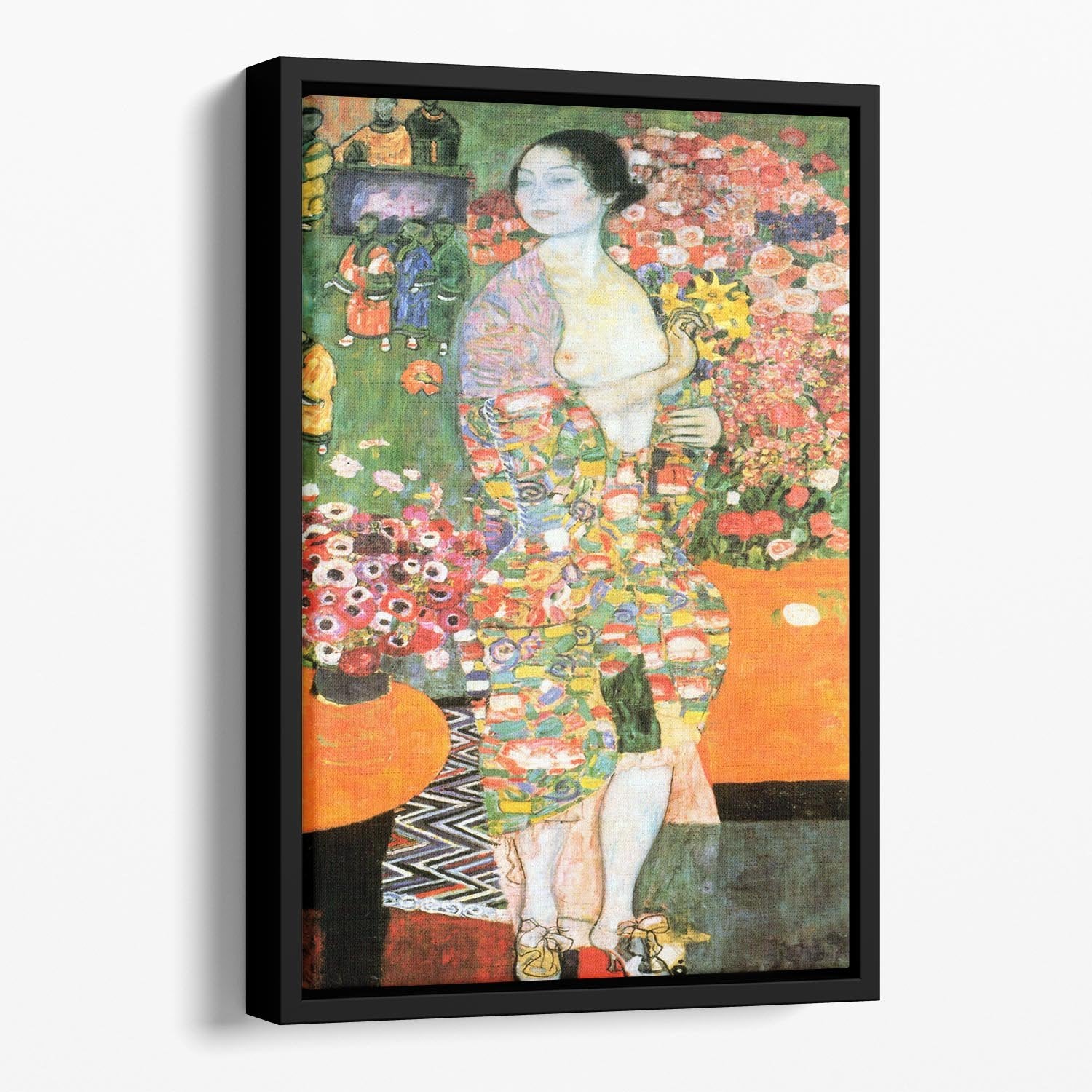 The dancer by Klimt Floating Framed Canvas