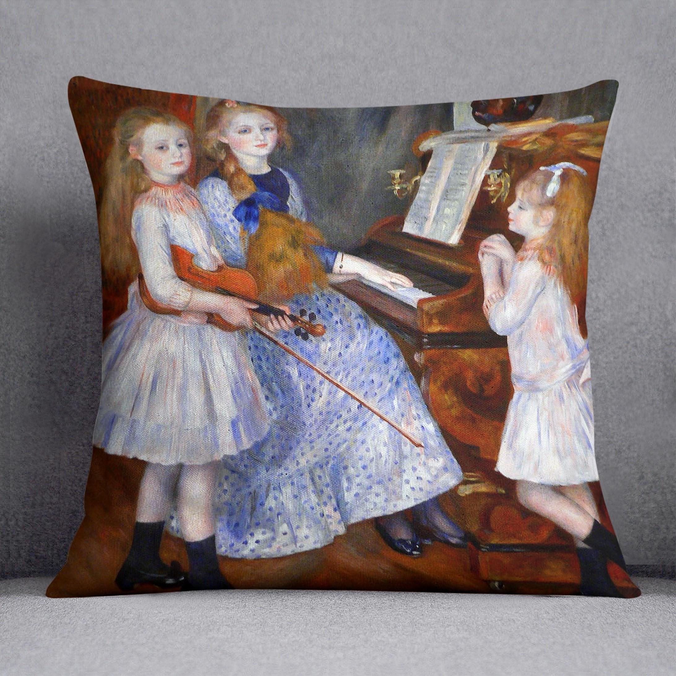 The daughters of Catulle Mendes by Renoir Throw Pillow