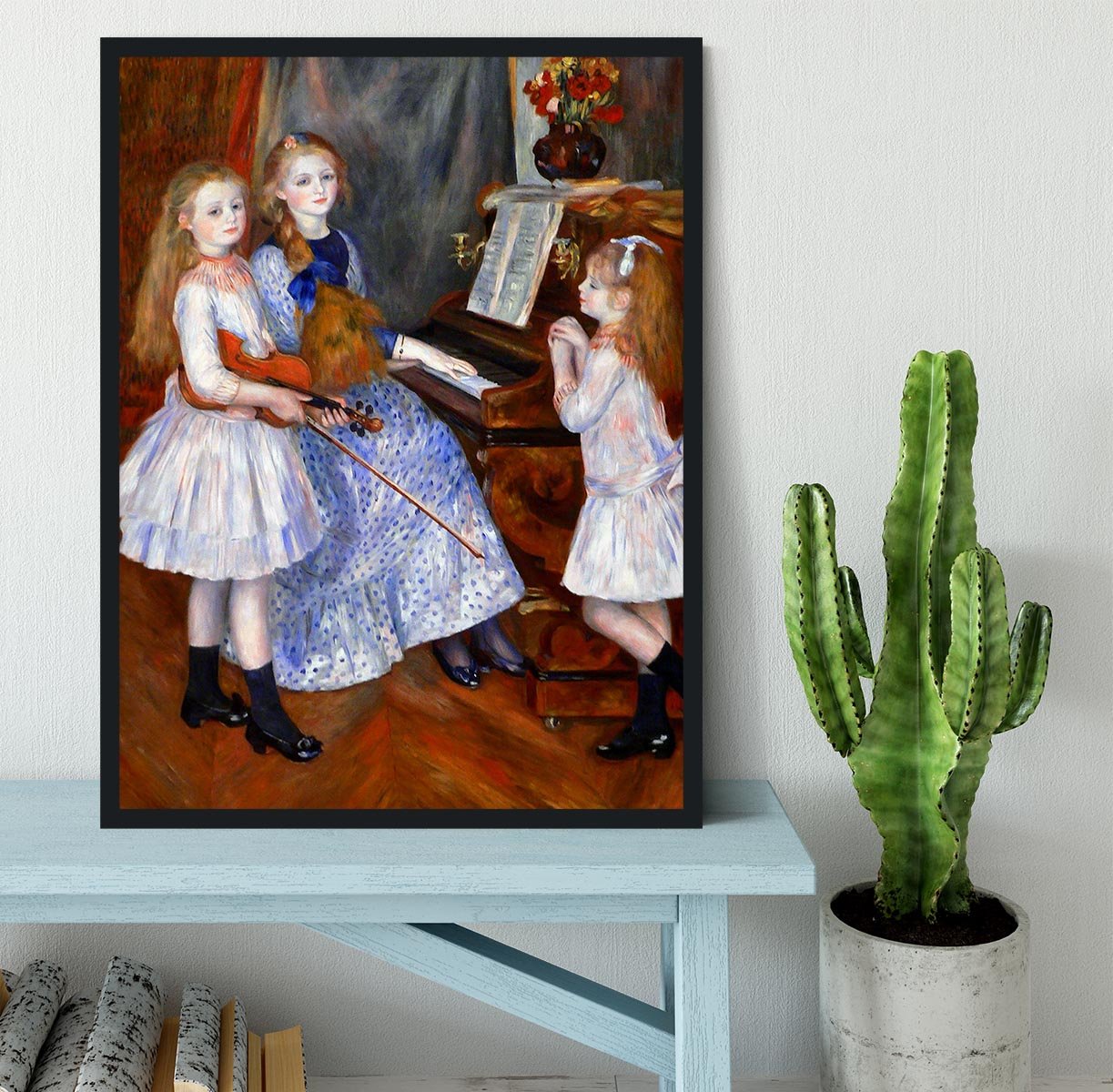 The daughters of Catulle Mendes by Renoir Framed Print - Canvas Art Rocks - 2