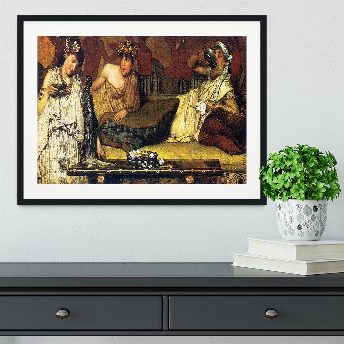 The dinner Greek detail by Alma Tadema Framed Print - Canvas Art Rocks - 1