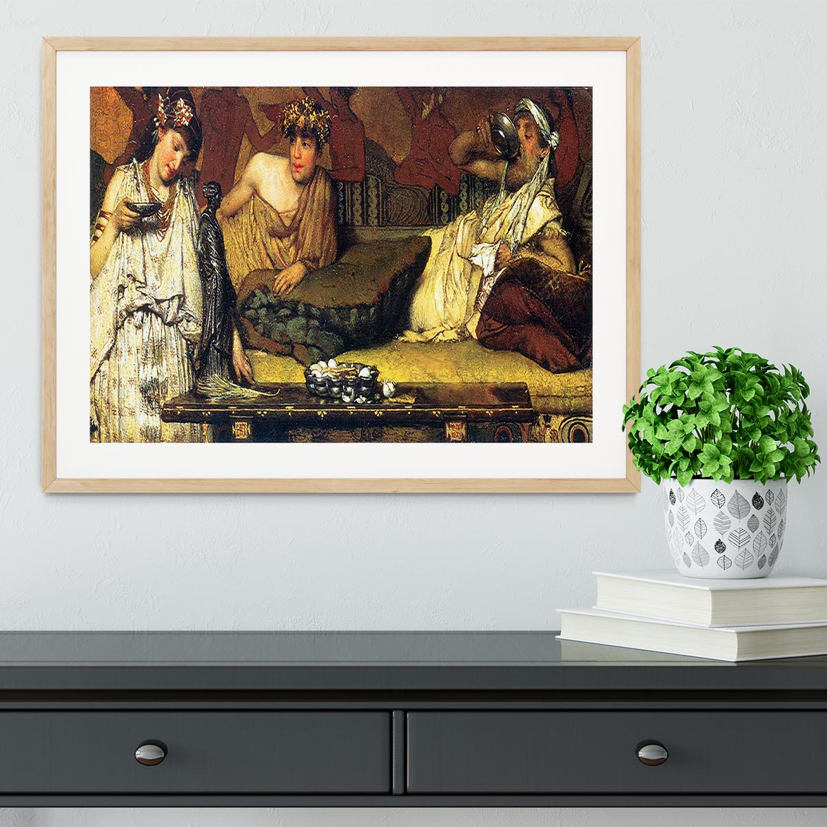 The dinner Greek detail by Alma Tadema Framed Print - Canvas Art Rocks - 3