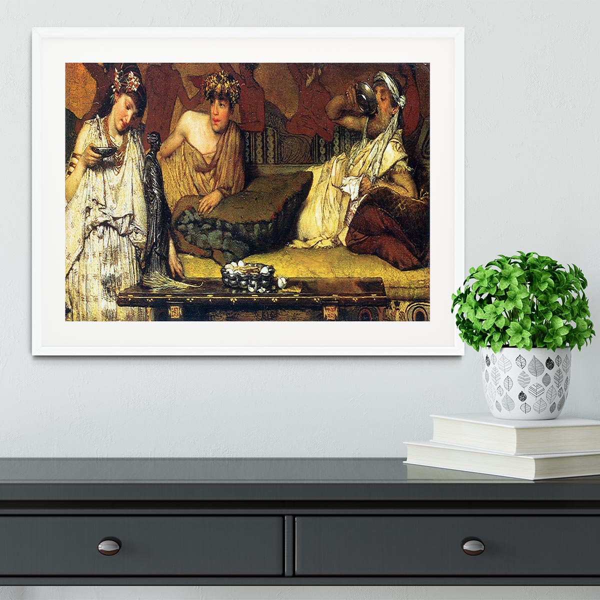 The dinner Greek detail by Alma Tadema Framed Print - Canvas Art Rocks - 5