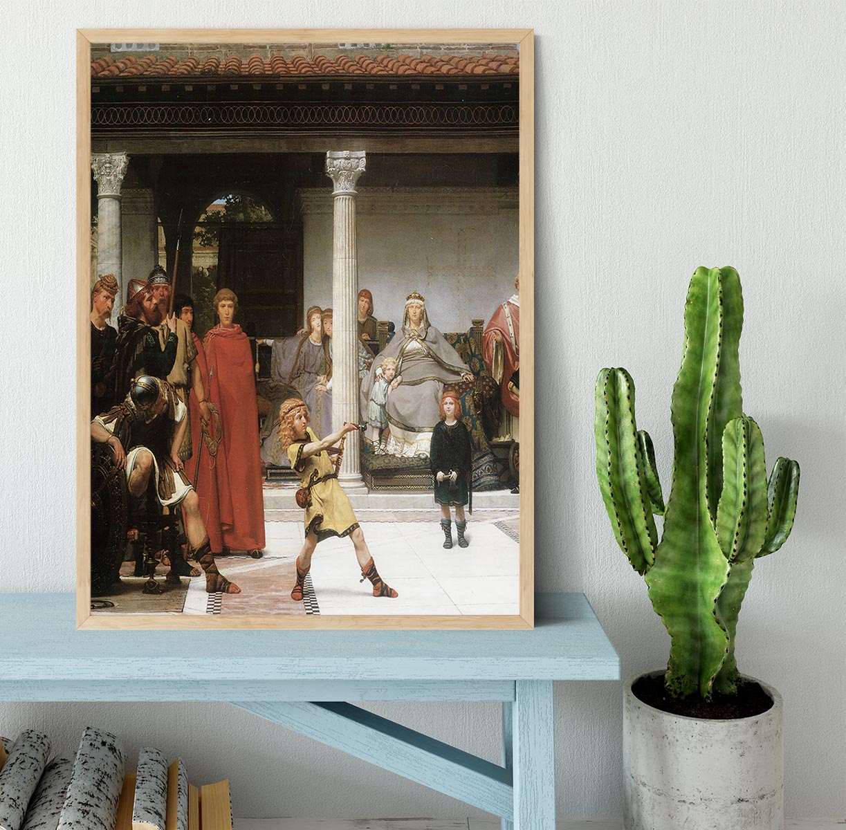 The education of children Clovis detail by Alma Tadema Framed Print - Canvas Art Rocks - 4