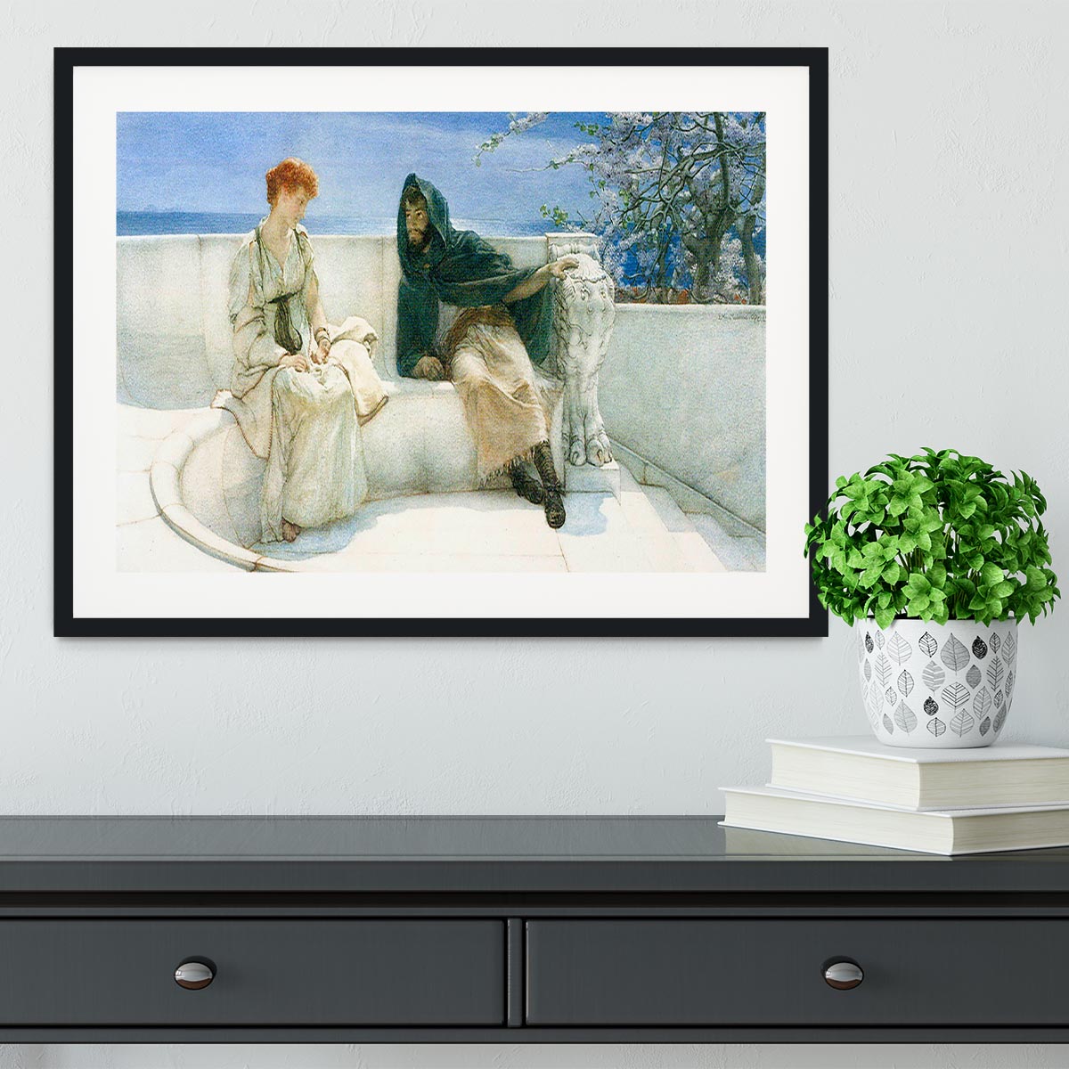 The explaination by Alma Tadema Framed Print - Canvas Art Rocks - 1