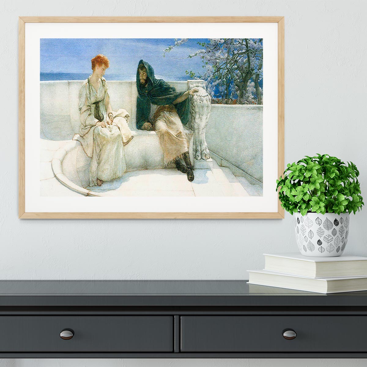 The explaination by Alma Tadema Framed Print - Canvas Art Rocks - 3