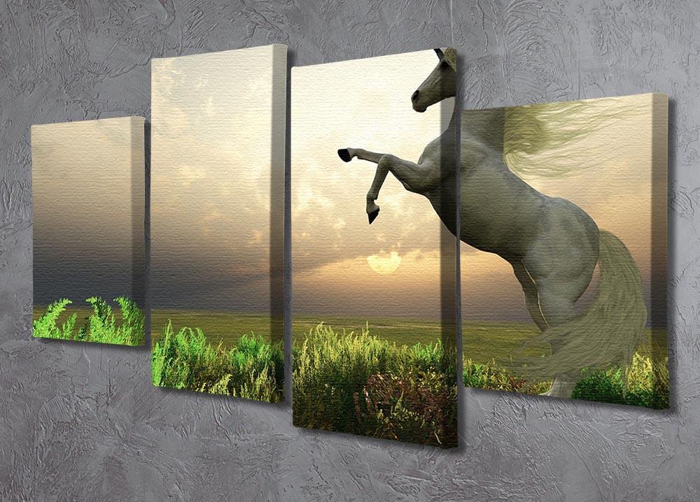 The fabled Unicorn Stag 4 Split Panel Canvas  - Canvas Art Rocks - 2