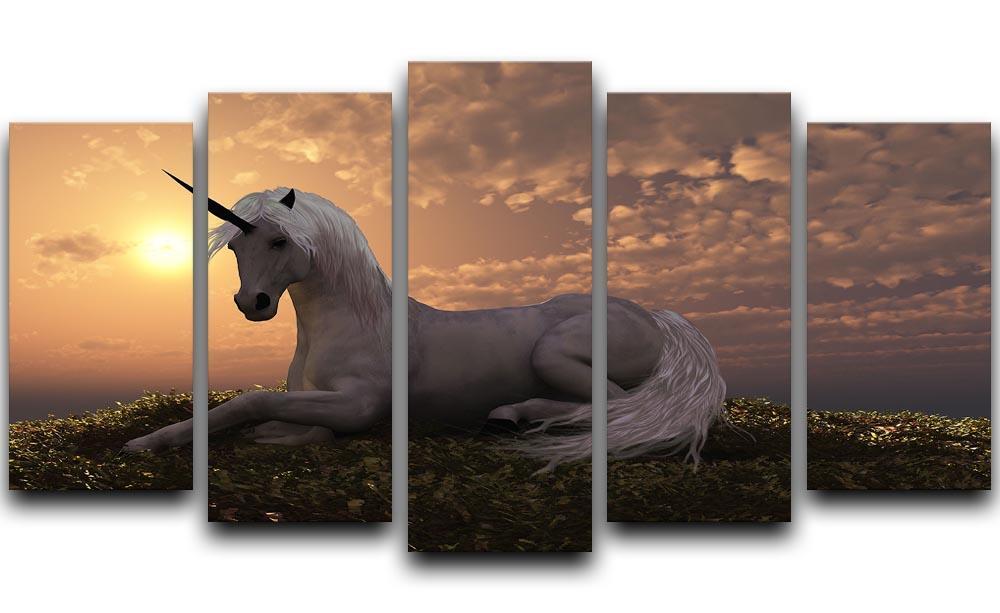 The fabled creature laying 5 Split Panel Canvas  - Canvas Art Rocks - 1