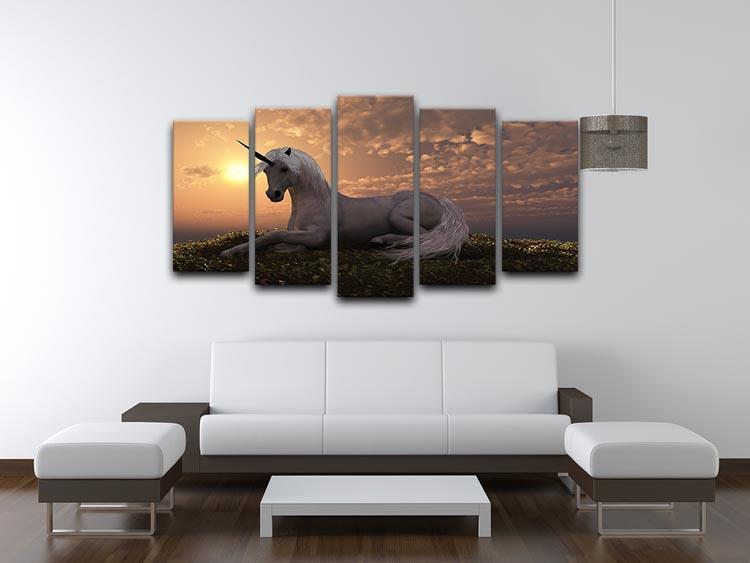 The fabled creature laying 5 Split Panel Canvas  - Canvas Art Rocks - 3