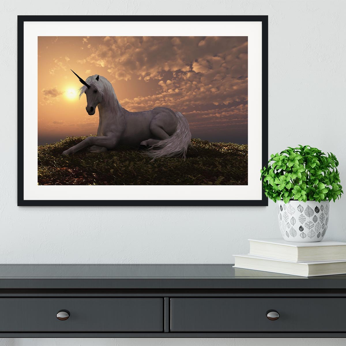 The fabled creature laying Framed Print - Canvas Art Rocks - 1