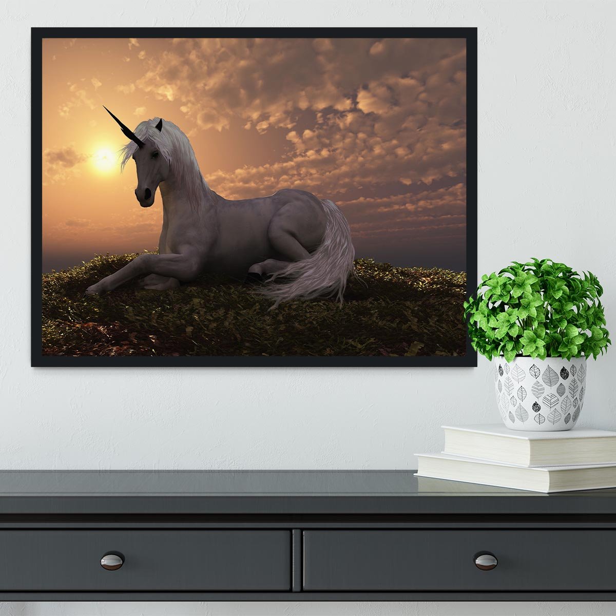 The fabled creature laying Framed Print - Canvas Art Rocks - 2