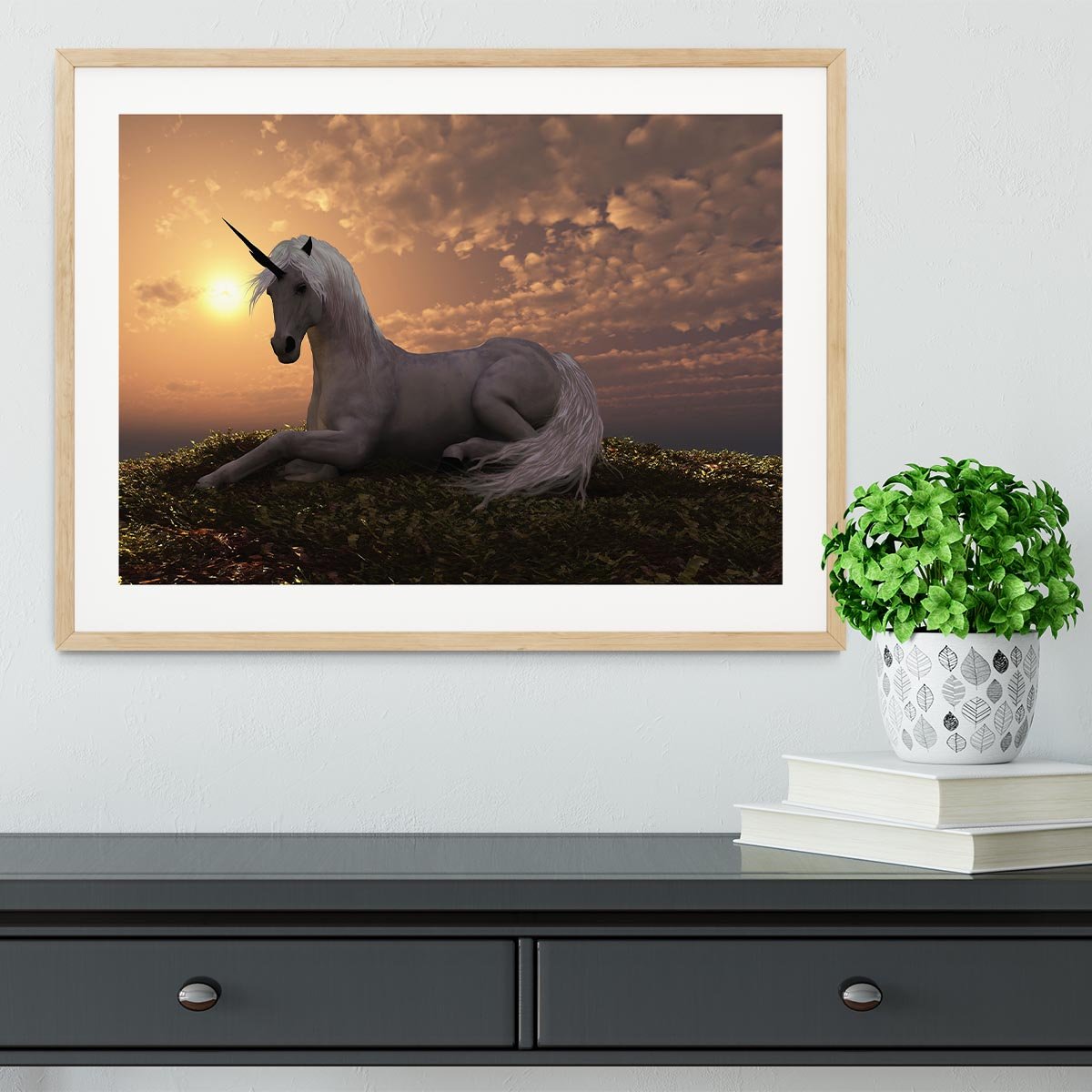 The fabled creature laying Framed Print - Canvas Art Rocks - 3