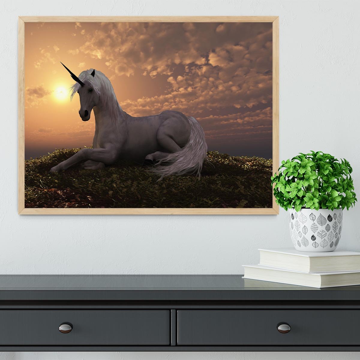 The fabled creature laying Framed Print - Canvas Art Rocks - 4