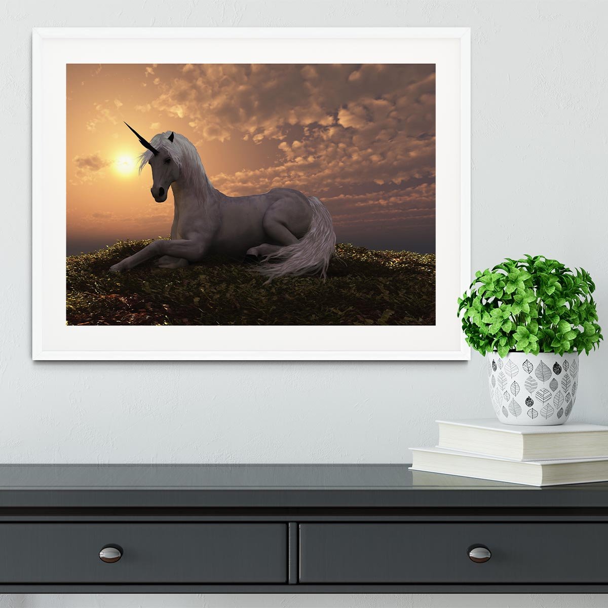 The fabled creature laying Framed Print - Canvas Art Rocks - 5