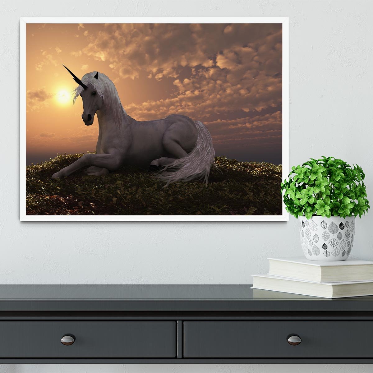 The fabled creature laying Framed Print - Canvas Art Rocks -6