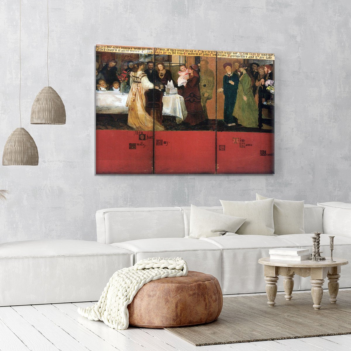 The family picture of Epps panels 4 6 by Alma Tadema Canvas Print or Poster
