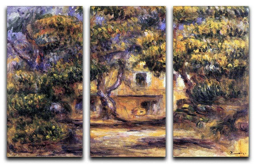 The farm at Les Collettes by Renoir 3 Split Panel Canvas Print - Canvas Art Rocks - 1