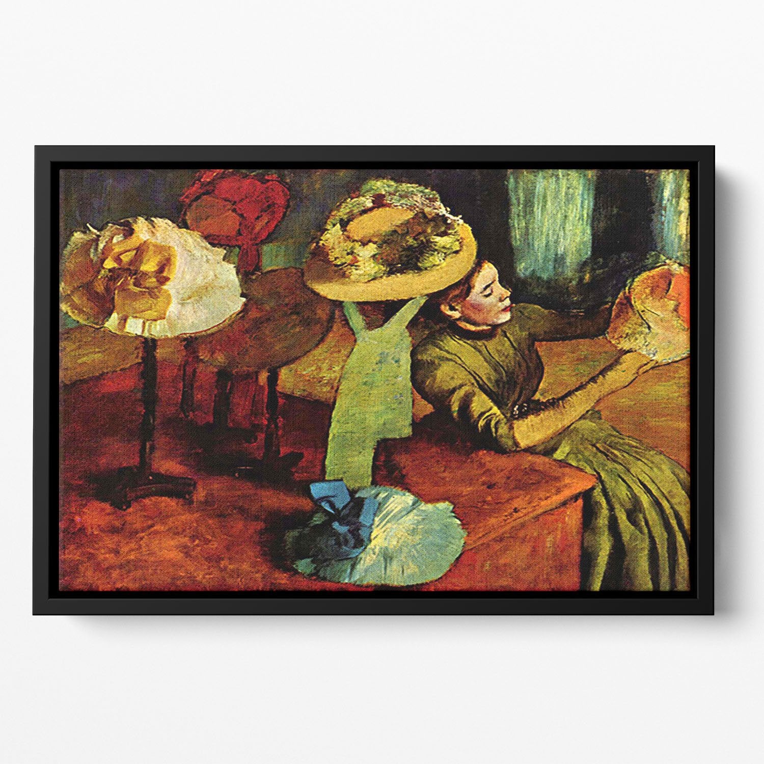 The fashion shop by Degas Floating Framed Canvas