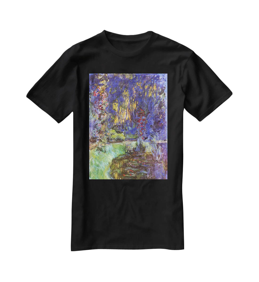 The garden in Giverny by Monet T-Shirt - Canvas Art Rocks - 1