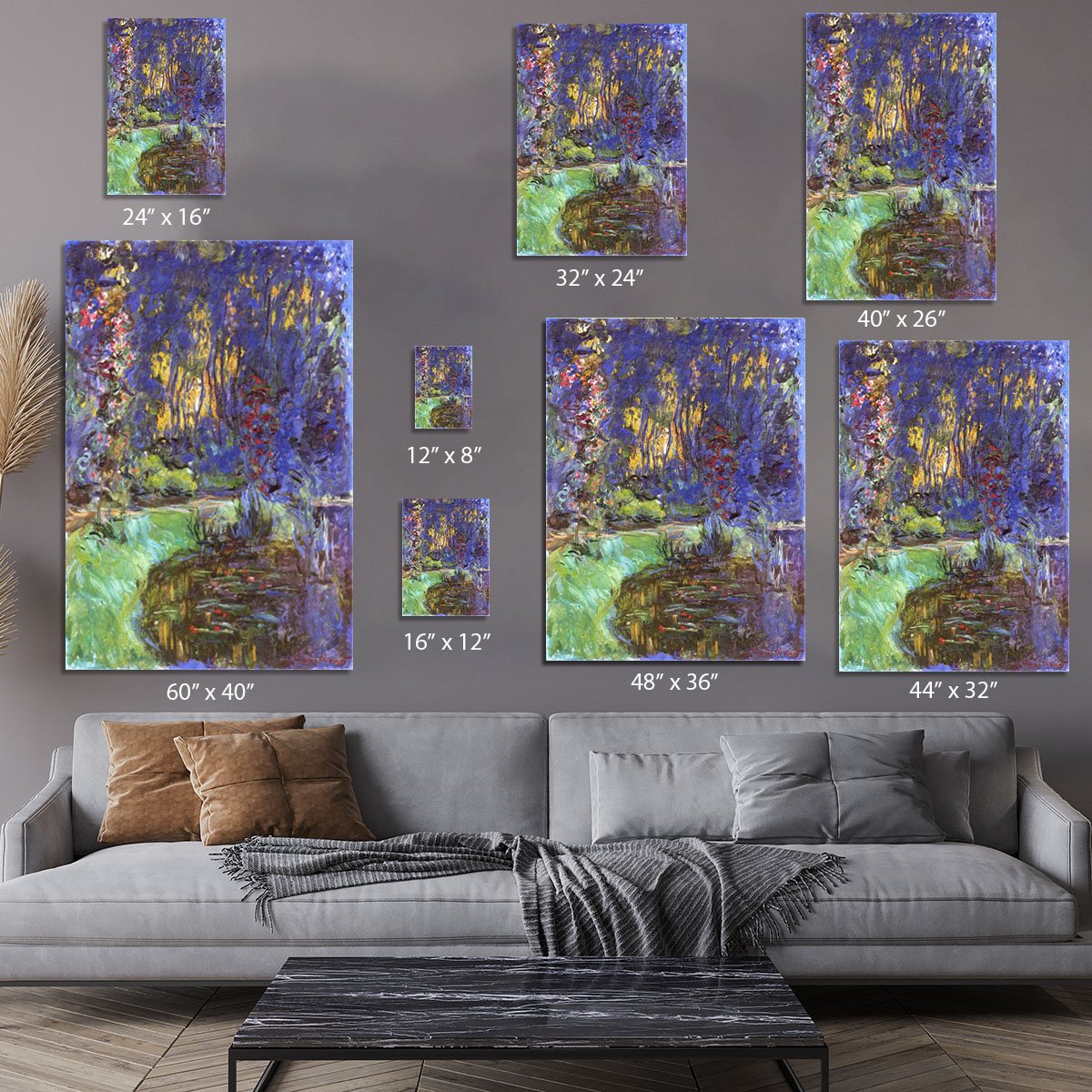 The garden in Giverny by Monet Canvas Print or Poster