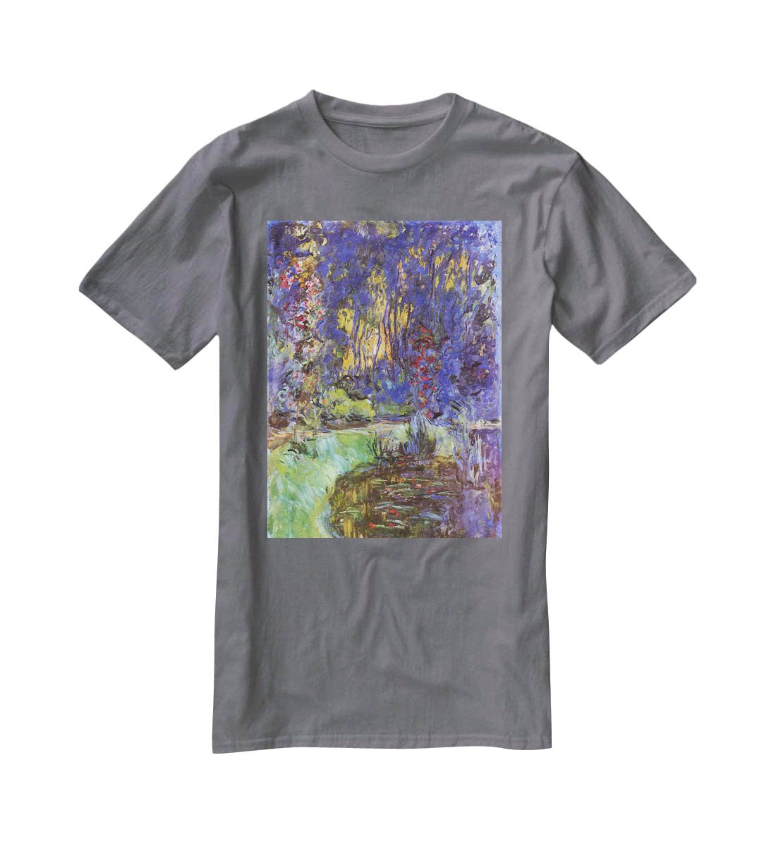 The garden in Giverny by Monet T-Shirt - Canvas Art Rocks - 3