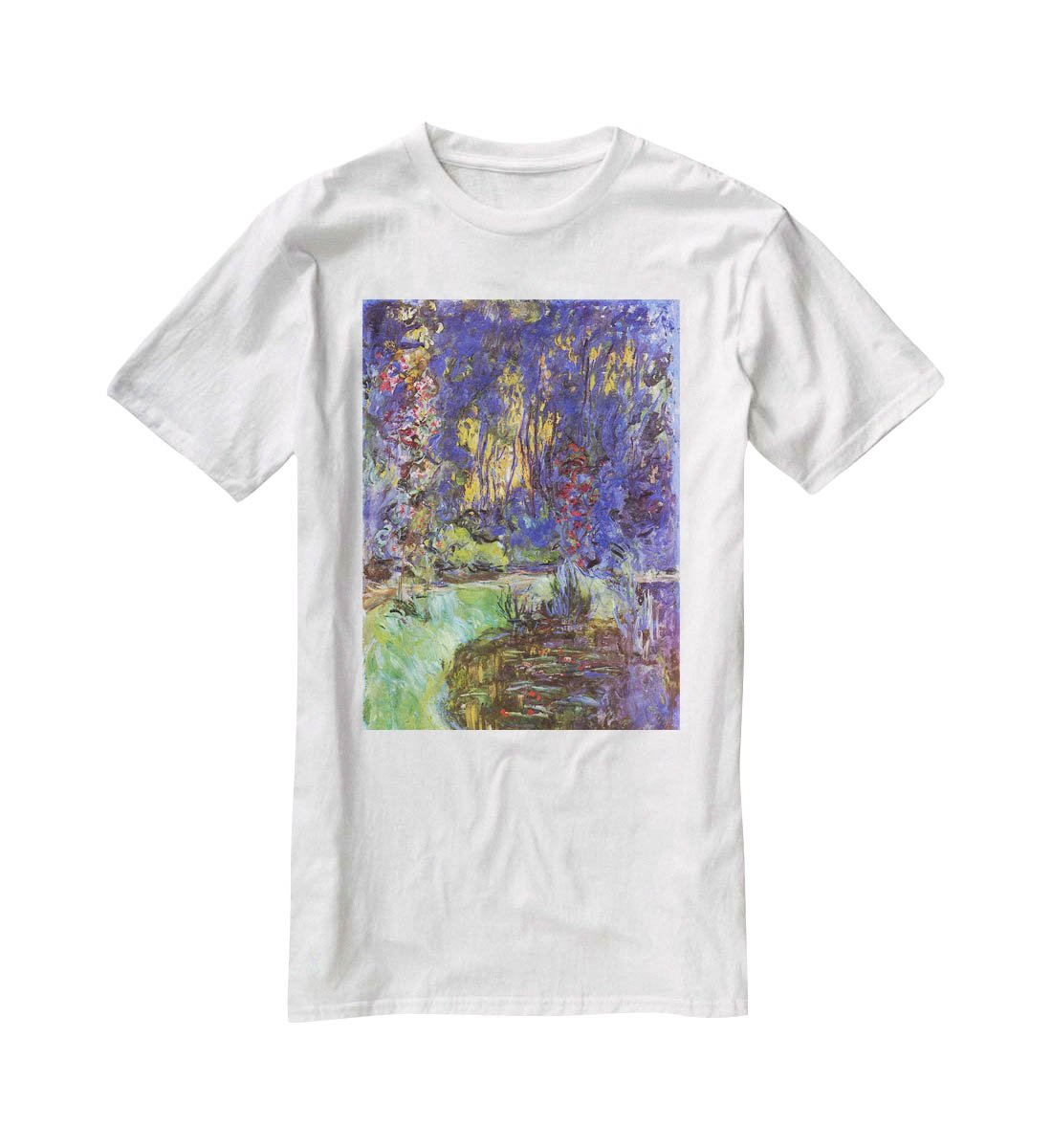 The garden in Giverny by Monet T-Shirt - Canvas Art Rocks - 5