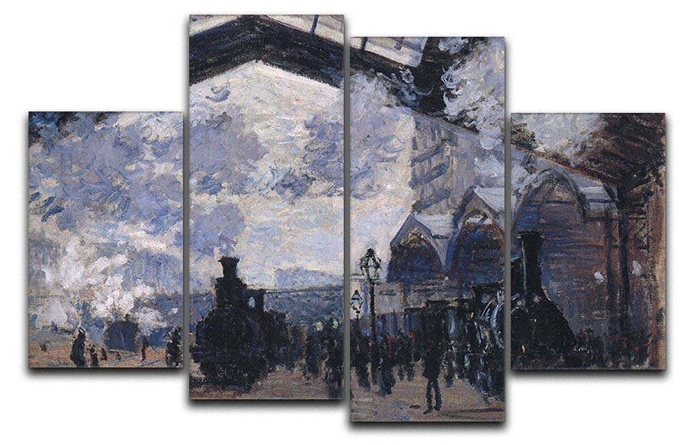 The gare St Lazare 2 by Monet 4 Split Panel Canvas  - Canvas Art Rocks - 1