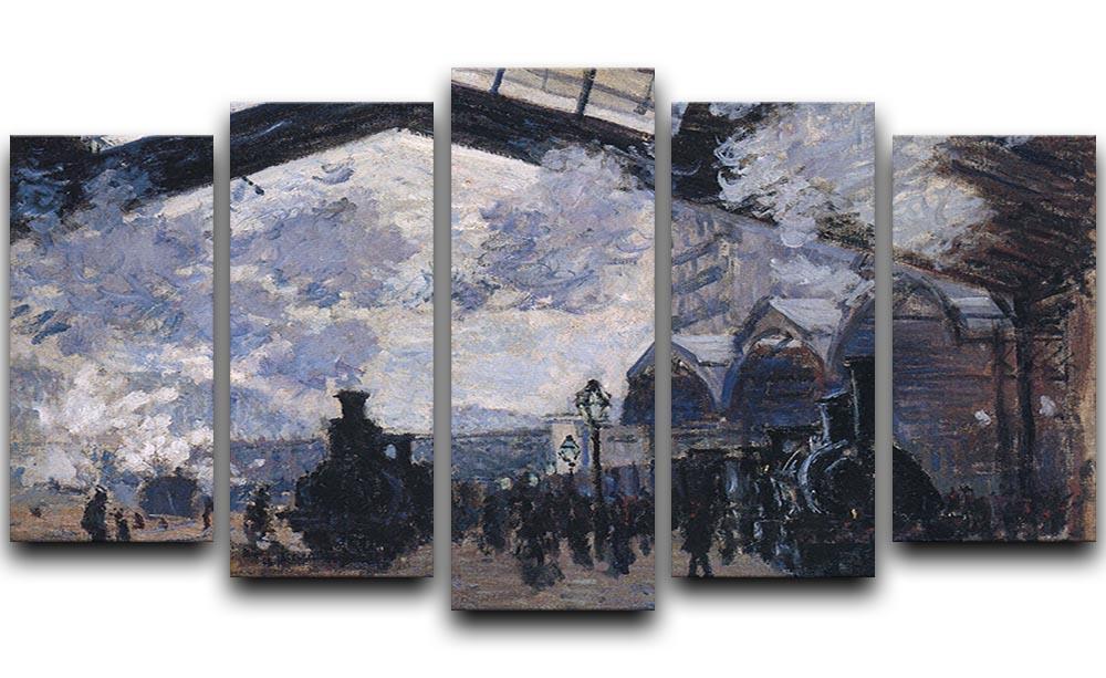 The gare St Lazare 2 by Monet 5 Split Panel Canvas  - Canvas Art Rocks - 1