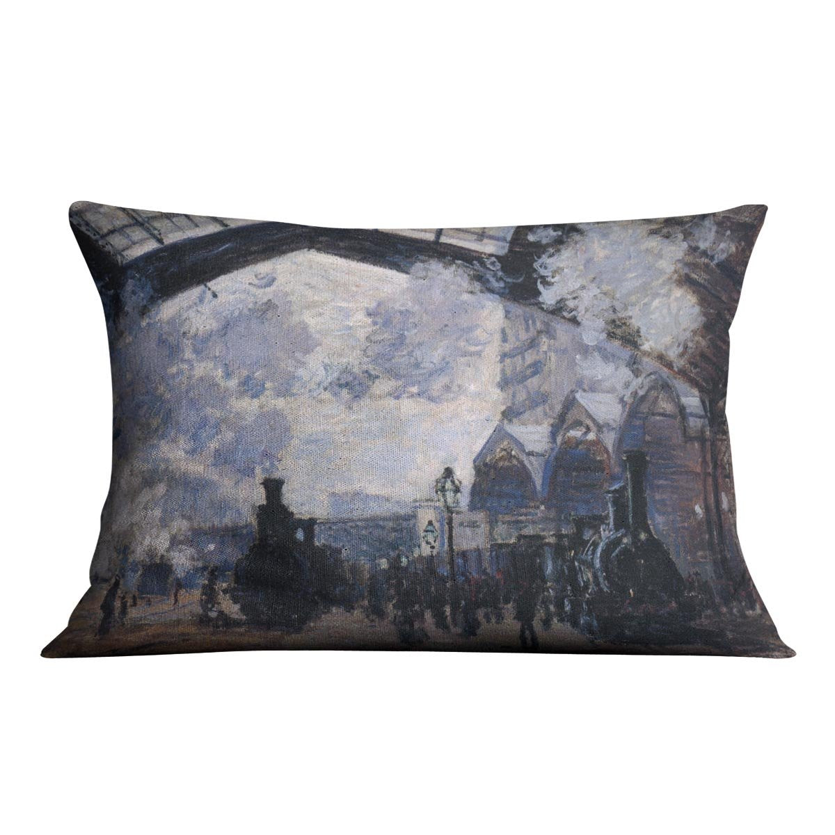 The gare St Lazare 2 by Monet Throw Pillow