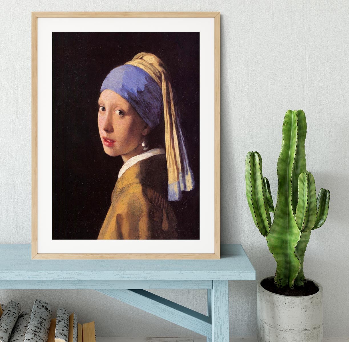 The girl with the pearl earring by Vermeer Framed Print - Canvas Art Rocks - 3