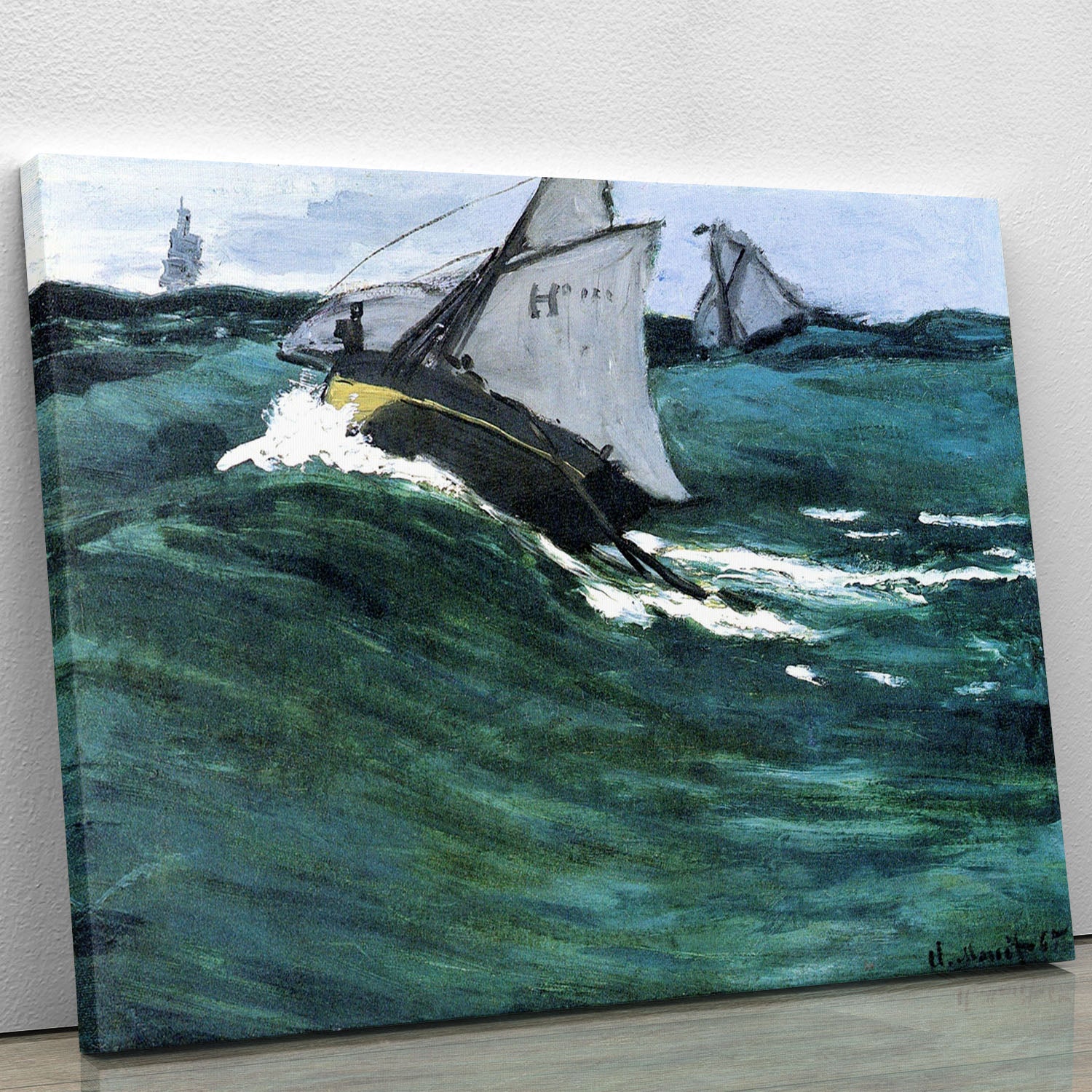 The green wave by Monet Canvas Print or Poster - Canvas Art Rocks - 1