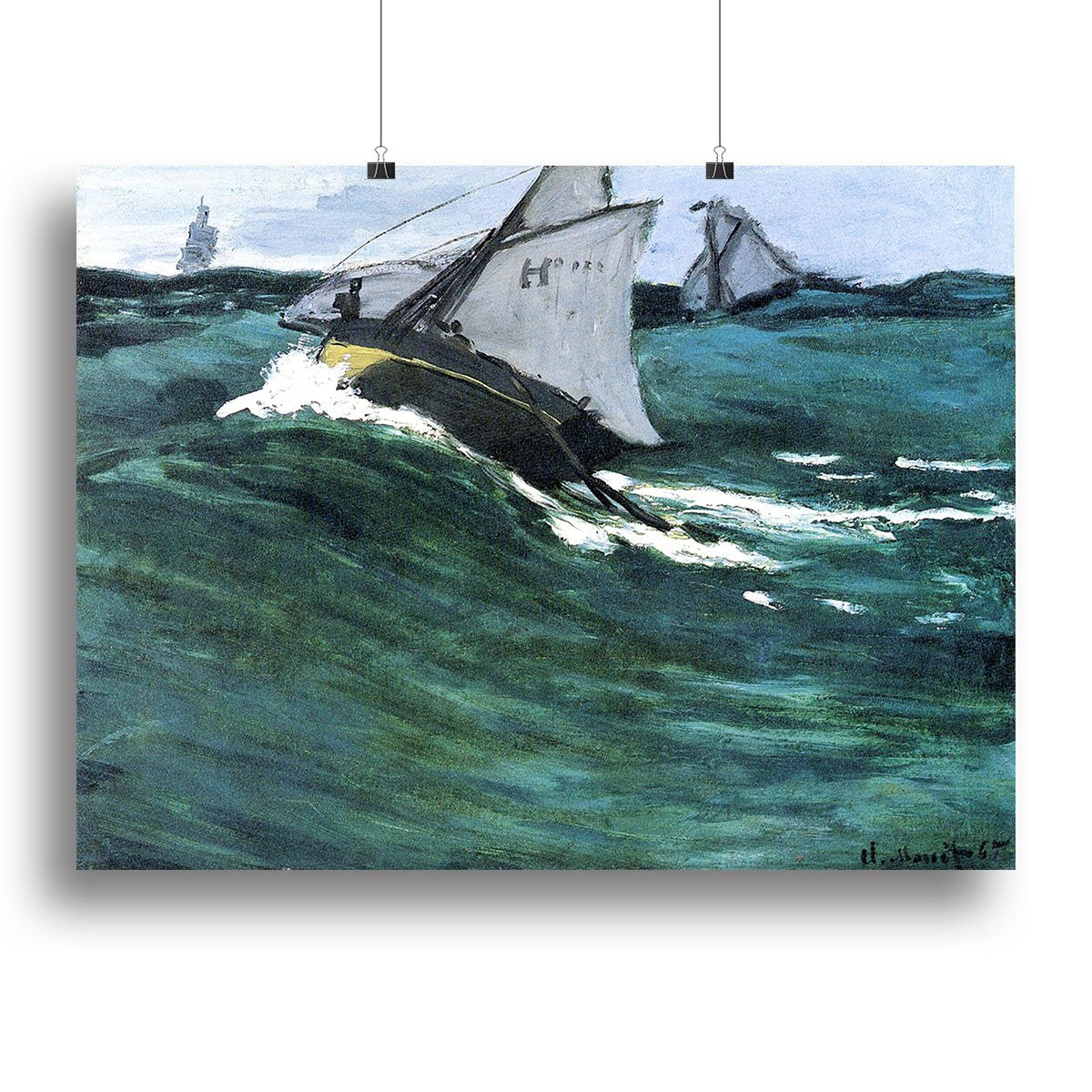 The green wave by Monet Canvas Print or Poster