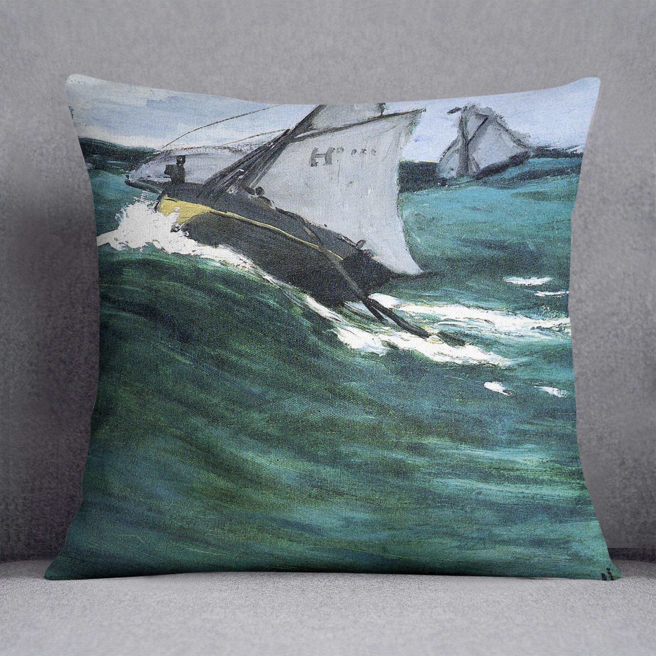 The green wave by Monet Throw Pillow