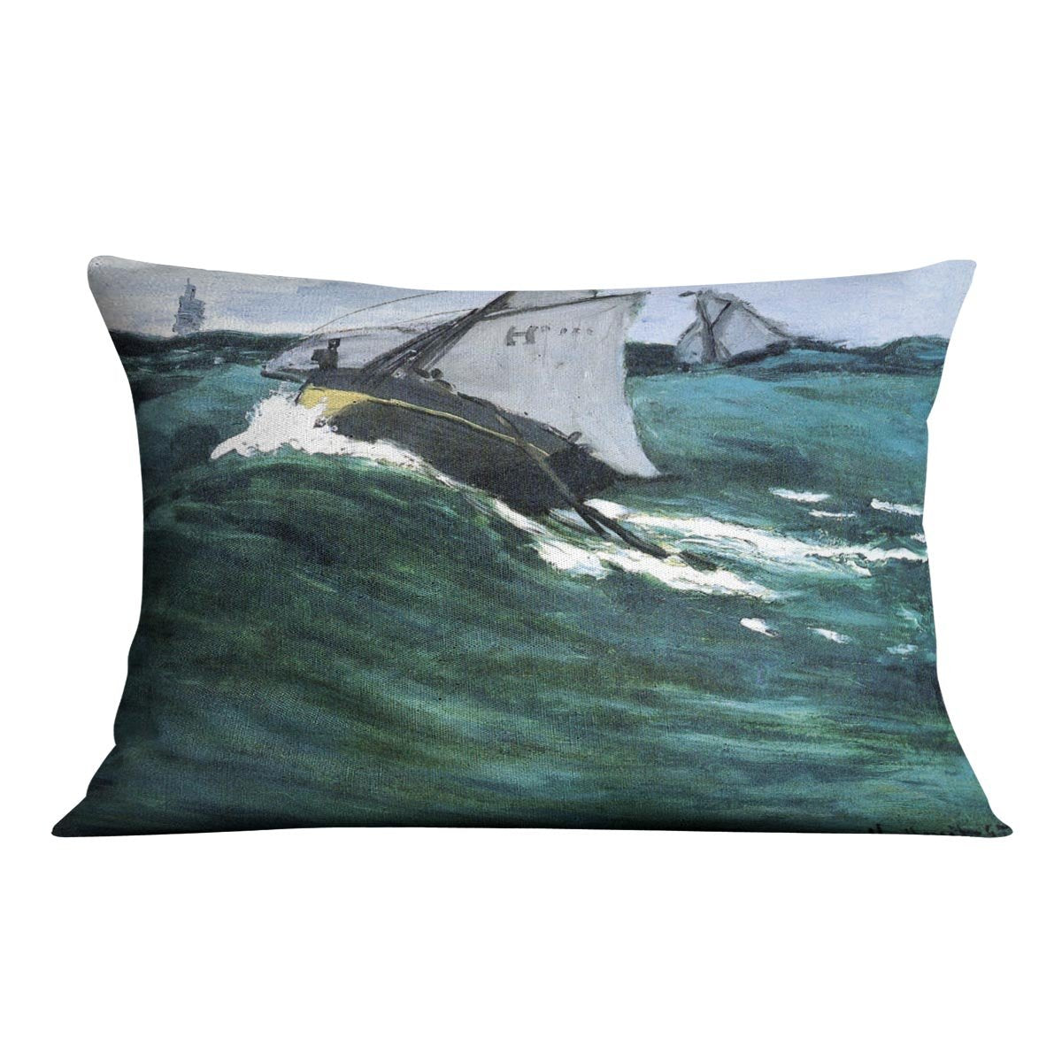 The green wave by Monet Throw Pillow