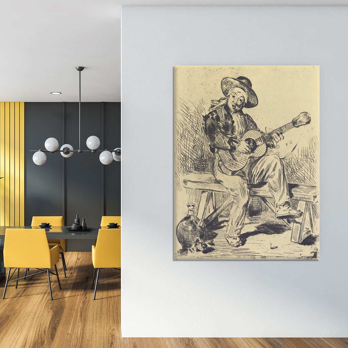 The guitar Player by Manet Canvas Print or Poster
