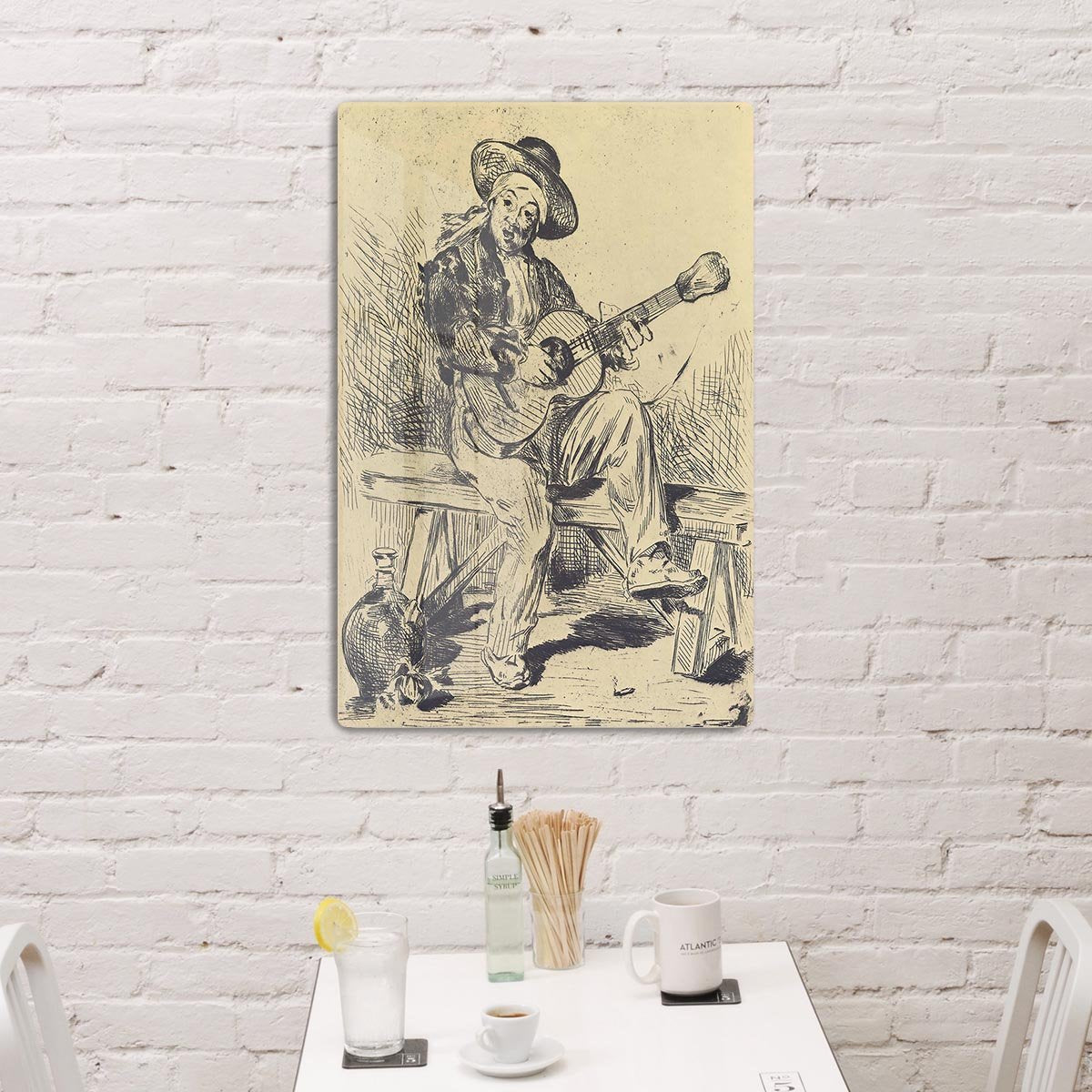 The guitar Player by Manet HD Metal Print