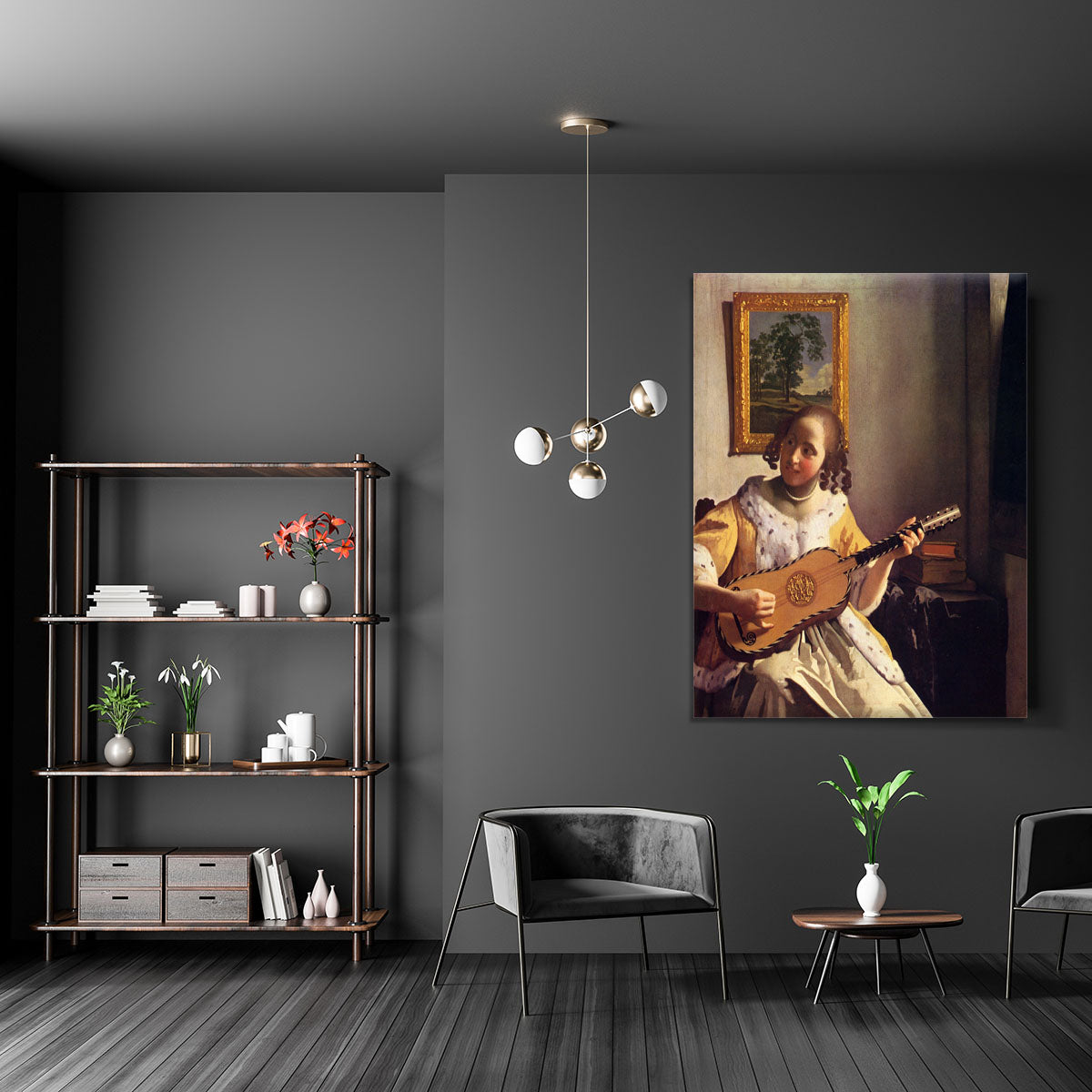 The guitar player by Vermeer Canvas Print or Poster - Canvas Art Rocks - 5
