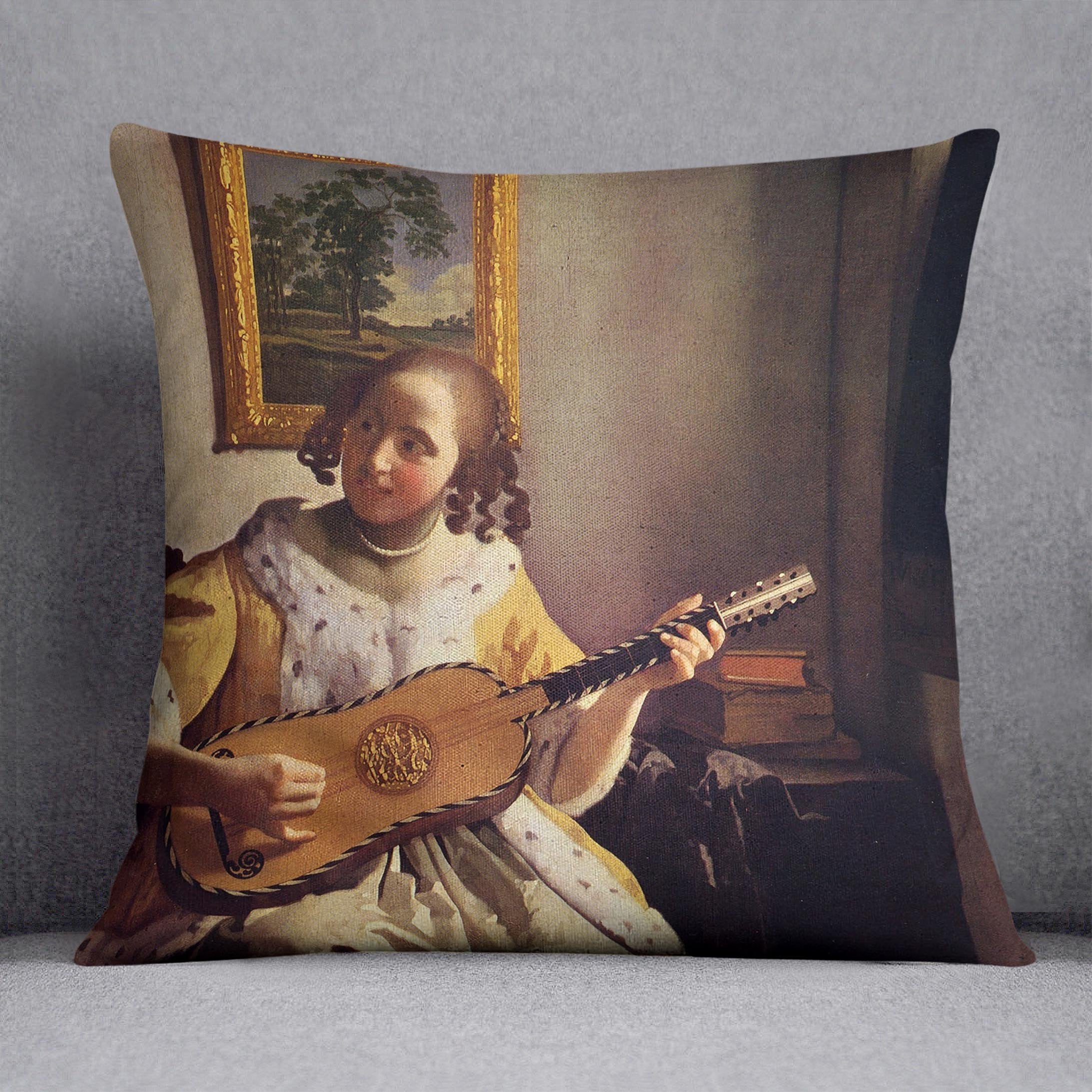 The guitar player by Vermeer Cushion