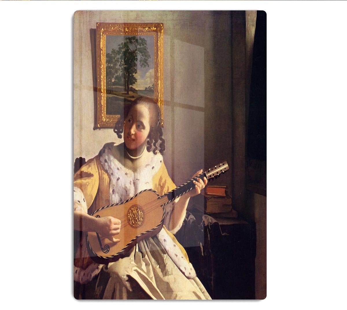 The guitar player by Vermeer HD Metal Print - Canvas Art Rocks - 1