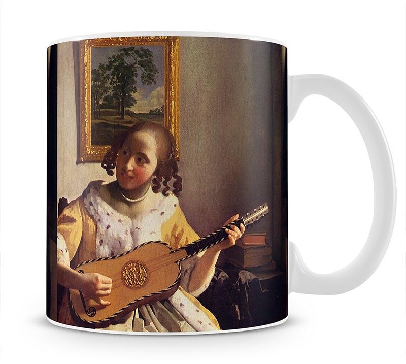 The guitar player by Vermeer Mug - Canvas Art Rocks - 1