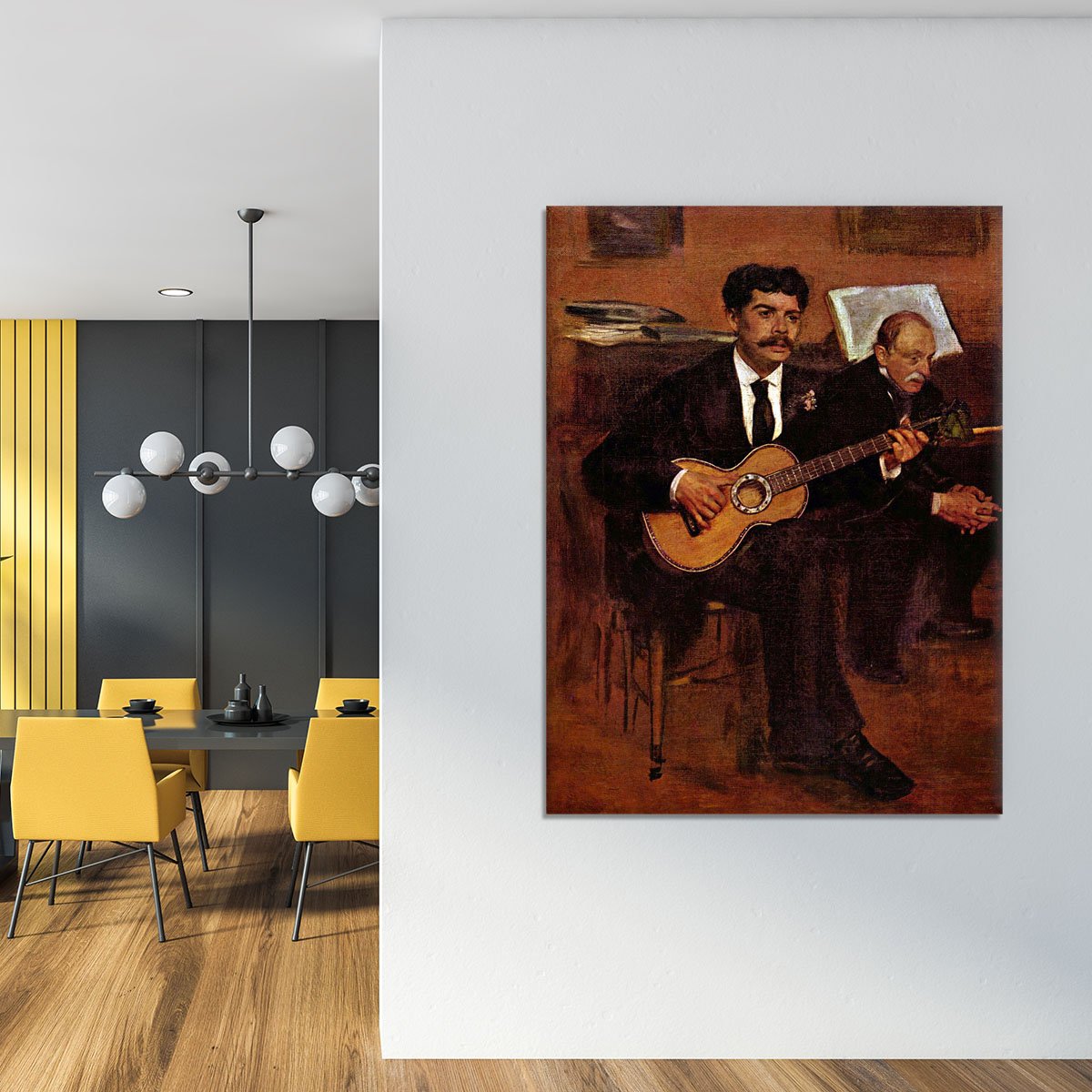 The guitarist Pagans and Monsieur Degas by Degas Canvas Print or Poster