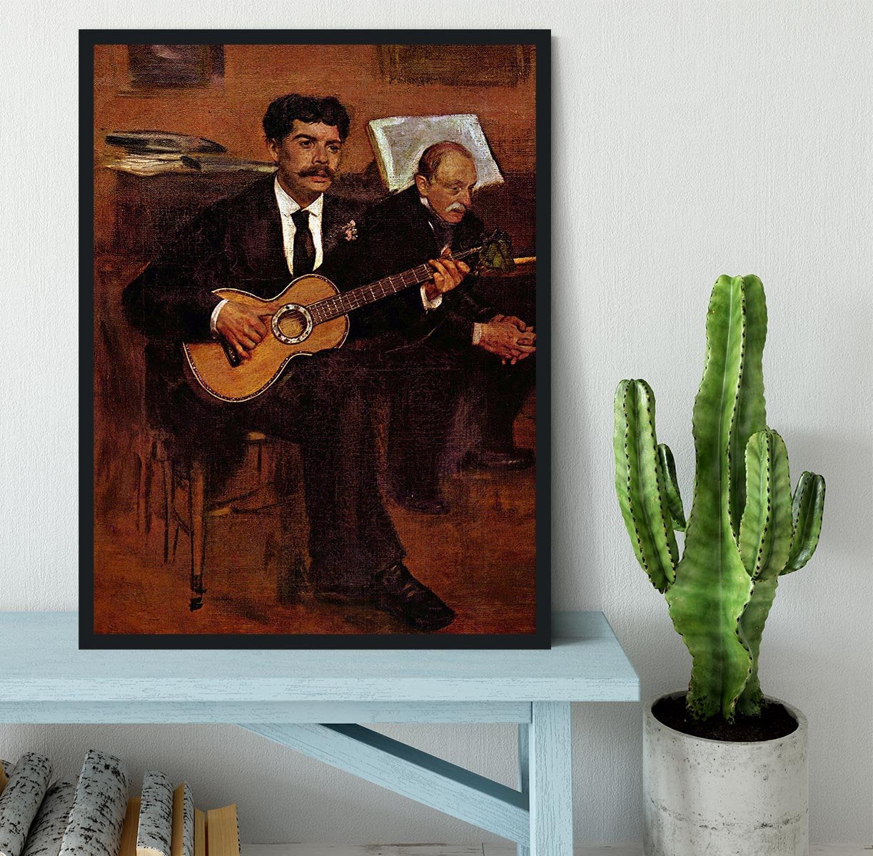 The guitarist Pagans and Monsieur Degas by Degas Framed Print - Canvas Art Rocks - 2
