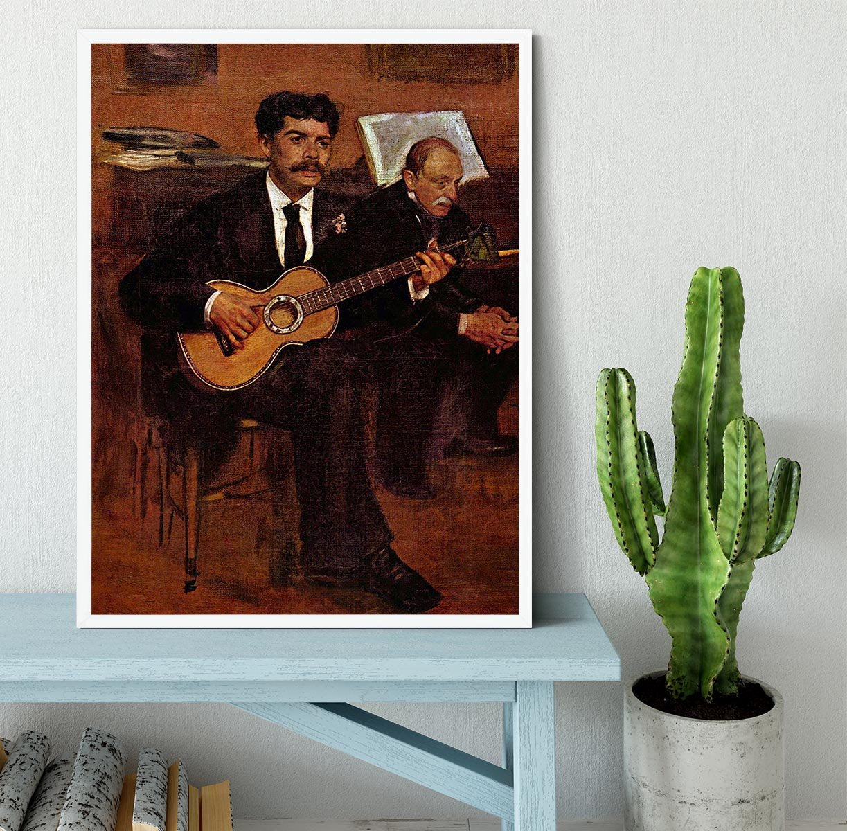 The guitarist Pagans and Monsieur Degas by Degas Framed Print - Canvas Art Rocks -6