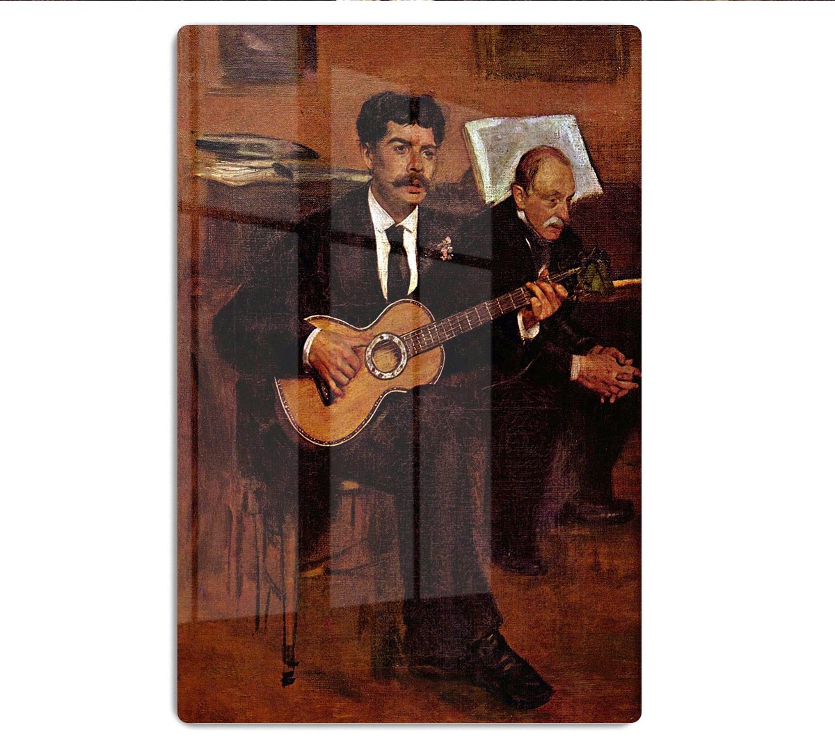 The guitarist Pagans and Monsieur Degas by Degas HD Metal Print - Canvas Art Rocks - 1